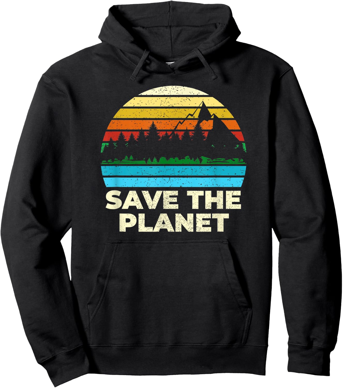 Save Protect The Planet Retro Vintage Earth Day Hoodie - Hoodie | Black