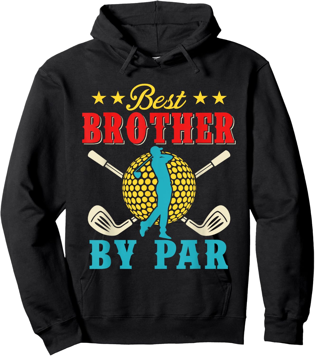 Vintage Best Brother By Par Father's Day Golf Player Golfer Hoodie - Hoodie | Black