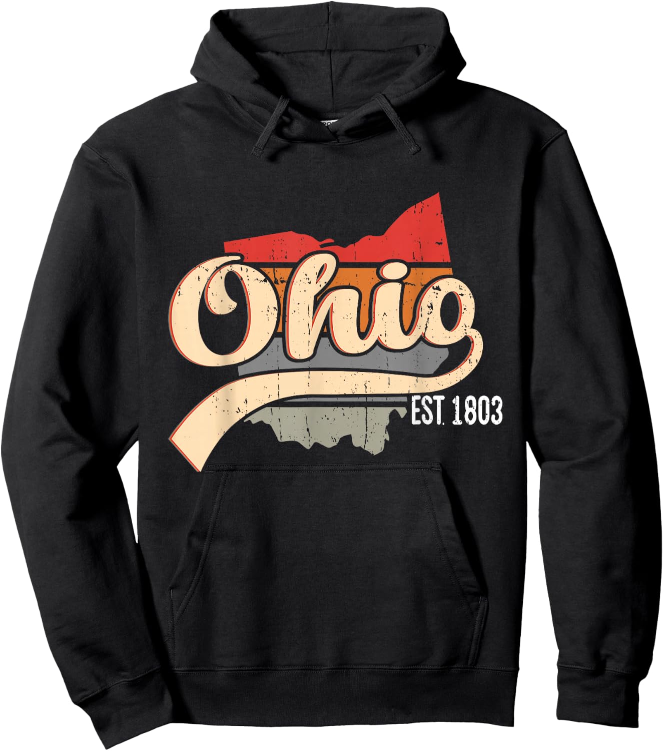Ohio Home State OH Sunburst Vintage Retro Design Hoodie - Hoodie | Black