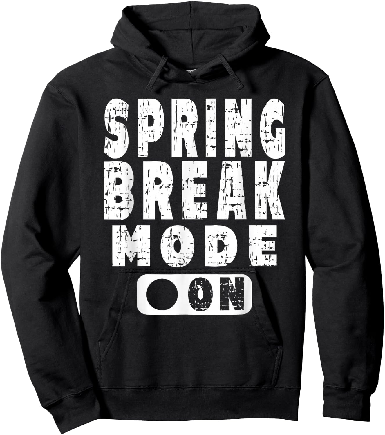 Spring Break Mode On - Vintage Graphic Art Novelty Design Hoodie - Hoodie | Black
