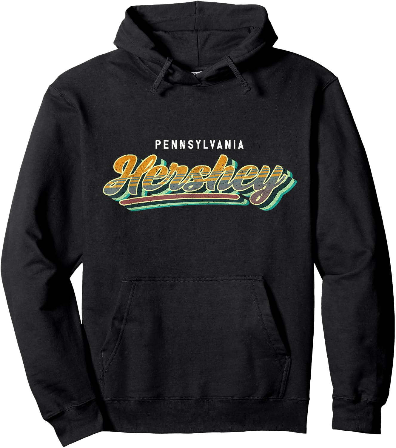 Hershey Pennsylvania Hometown Vintage Retro Typography Hoodie - Hoodie | Black