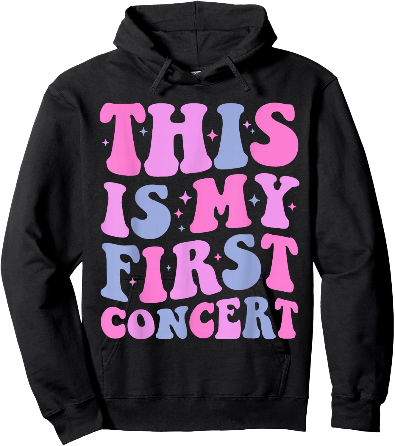 This Is My First Concert Music Event Retro Groovy Girls Hoodie - Hoodie | Black