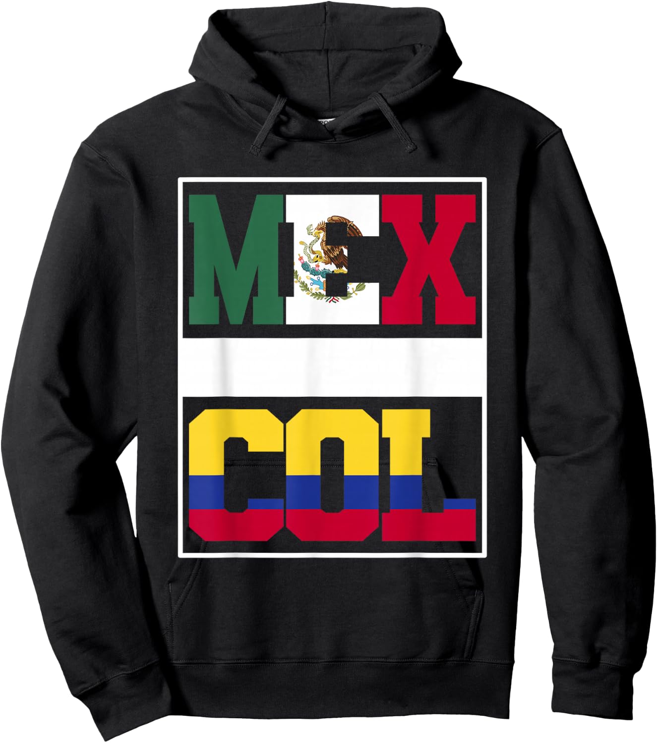 Half Colombian Mexican Mixed Heritage Colombia Mexico Roots Hoodie - Hoodie | Black