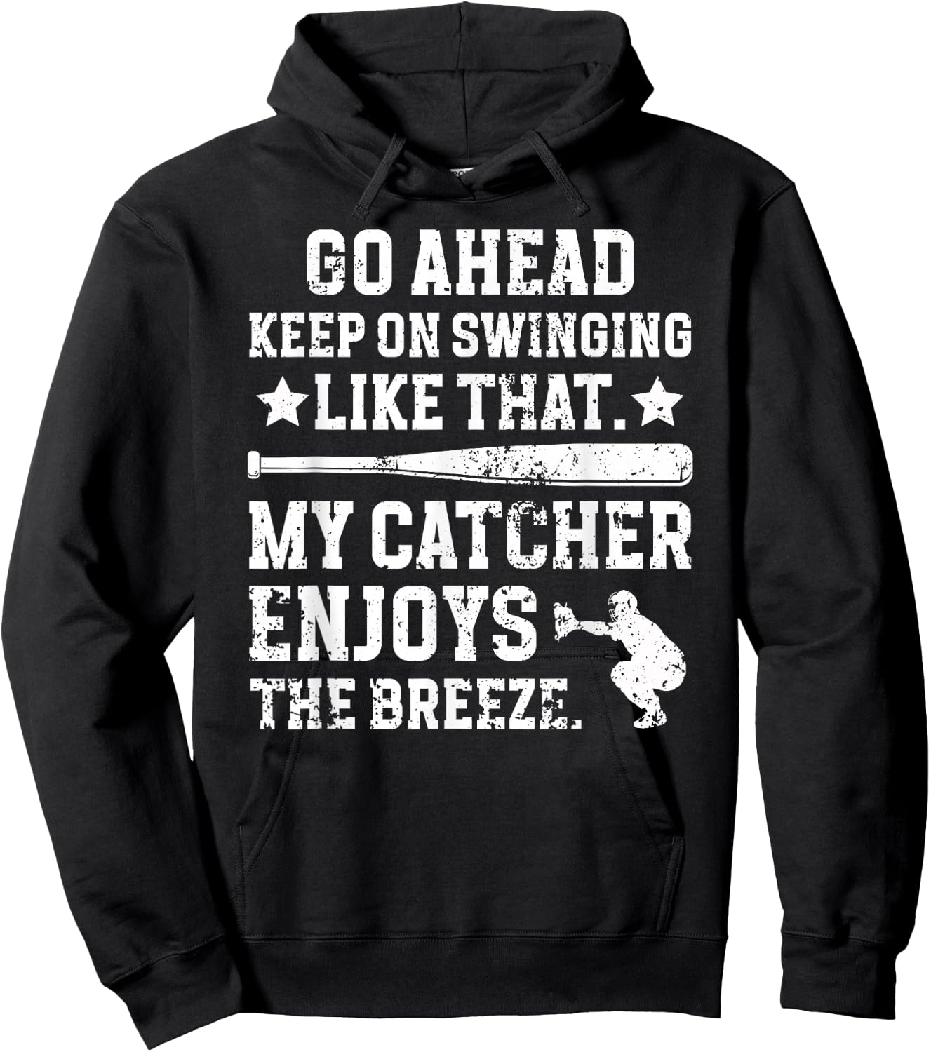 Funny Baseball Catcher Mom Of A Baseball Catcher Mama Hoodie - Hoodie | Black