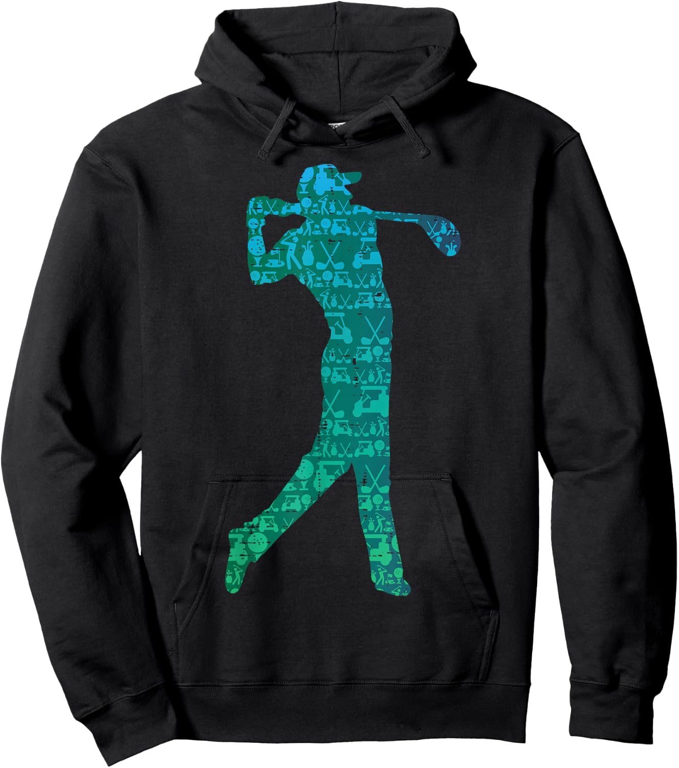 Golfer Silhouette Golf Things Golfing Dad Men Women Kids Hoodie - Hoodie | Black