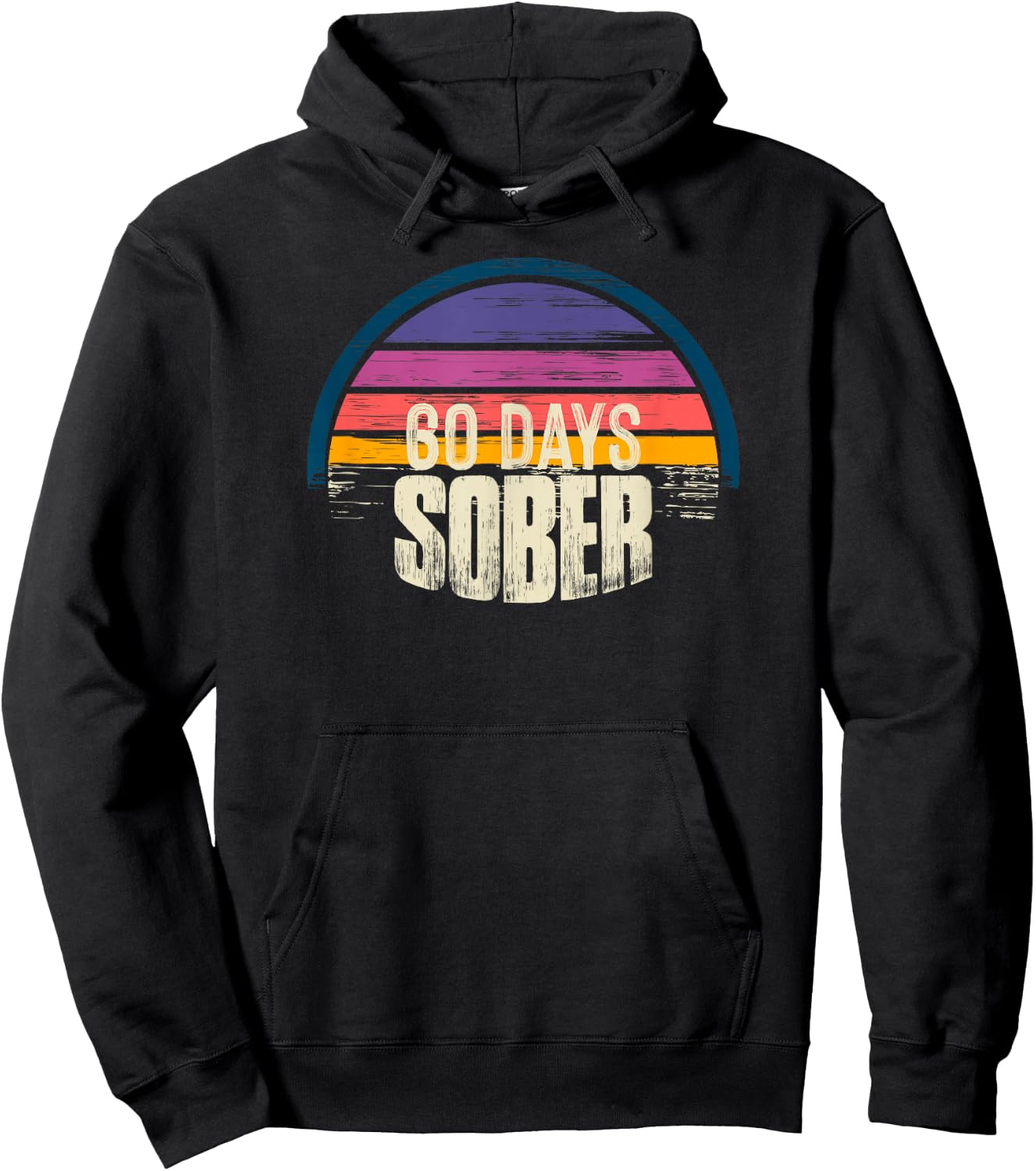 60 days Sober - AA Recovery Sobriety Hoodie - Hoodie | Black