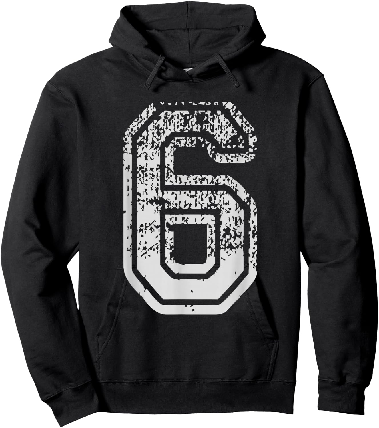 Team Jersey Uniforms Number 6 six School Sports Birthdays Hoodie - Hoodie | Black