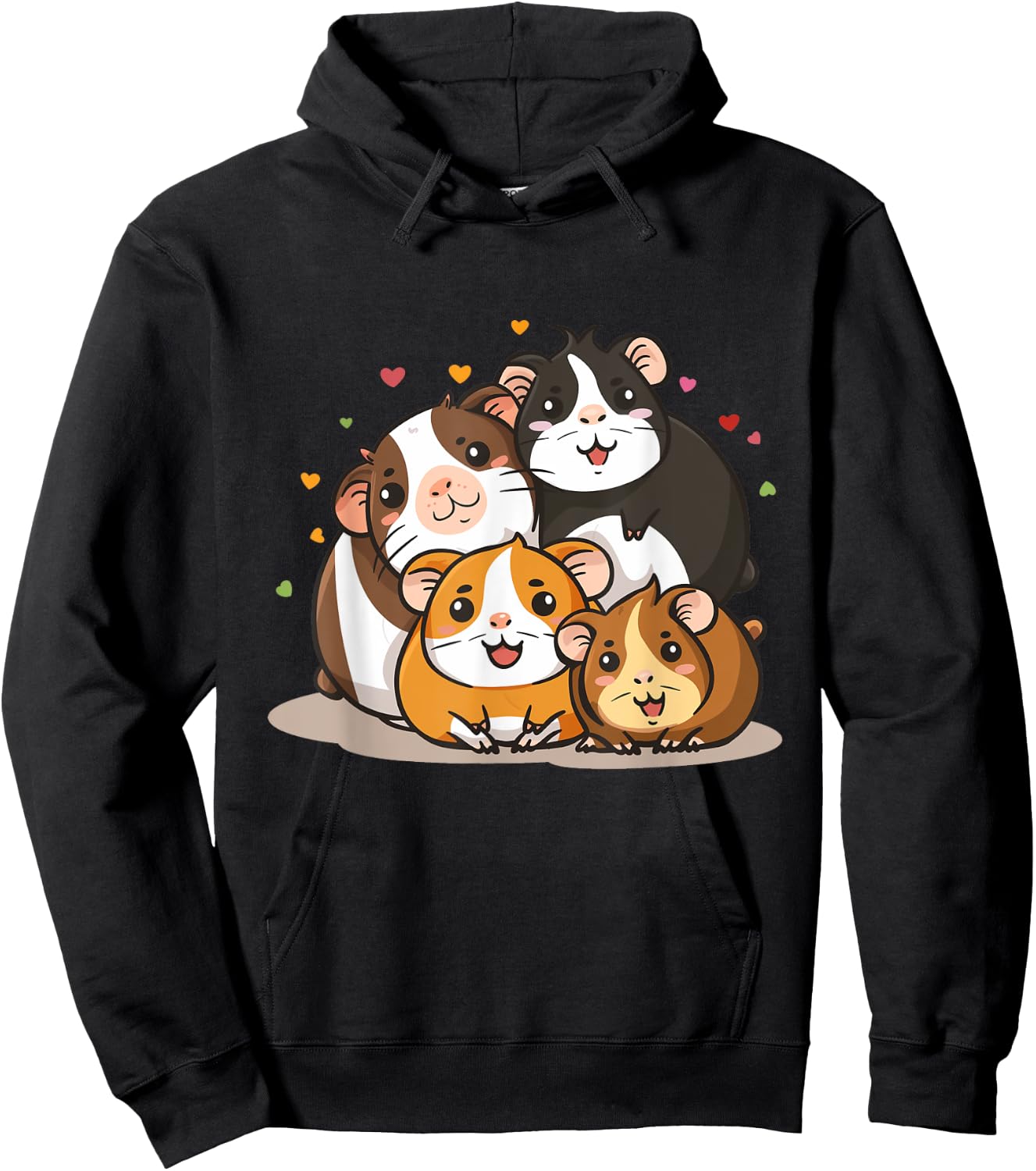 Giggling Guinea Pig Family Portrait Hoodie - Hoodie | Black