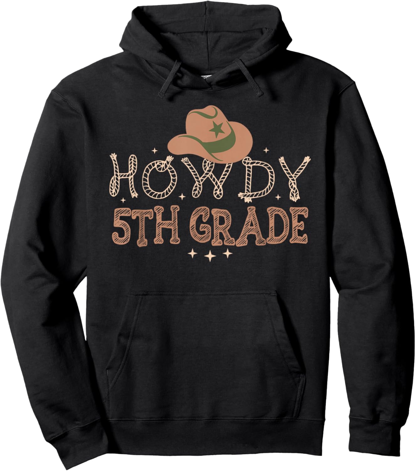 Howdy 5th Grade Teacher Rodeo Back To School Western Cowboy Hoodie - Hoodie | Black