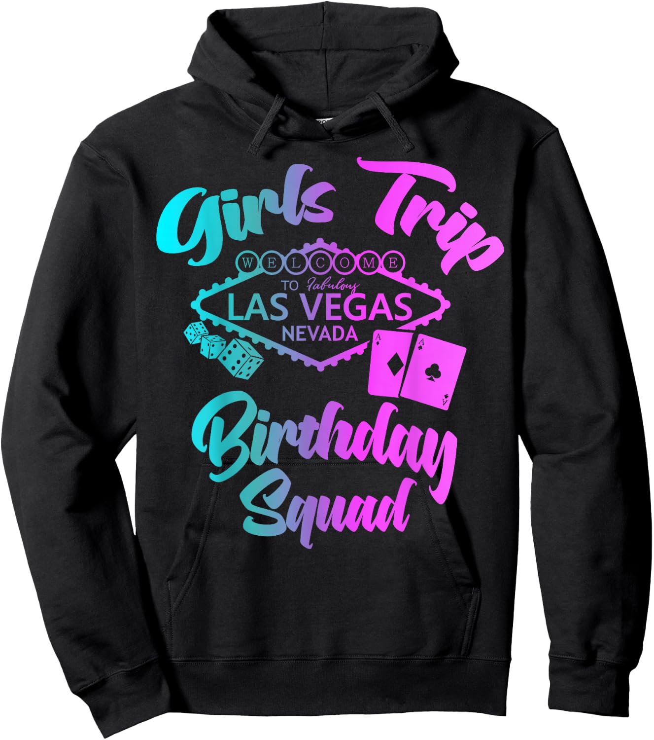 Girls Trip to Las Vegas Birthday Squad Hoodie - Hoodie | Black