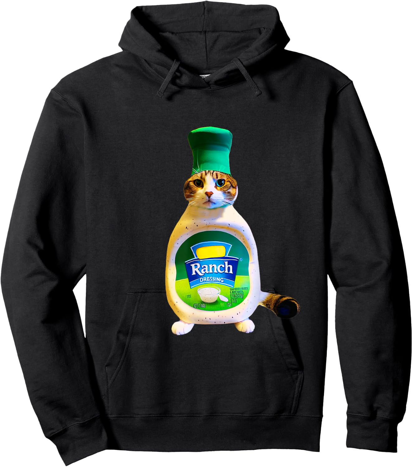 Ranch Dressing Cat Gift Funny Ranch Dressing Sauce Humor Women Girls Kids Hoodie - Hoodie | Black