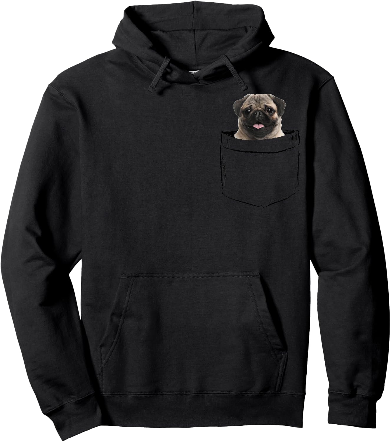 Pocket Pug Dog, Puppy Owners Dad Mom Boy Girl Funny Hoodie - Hoodie | Black