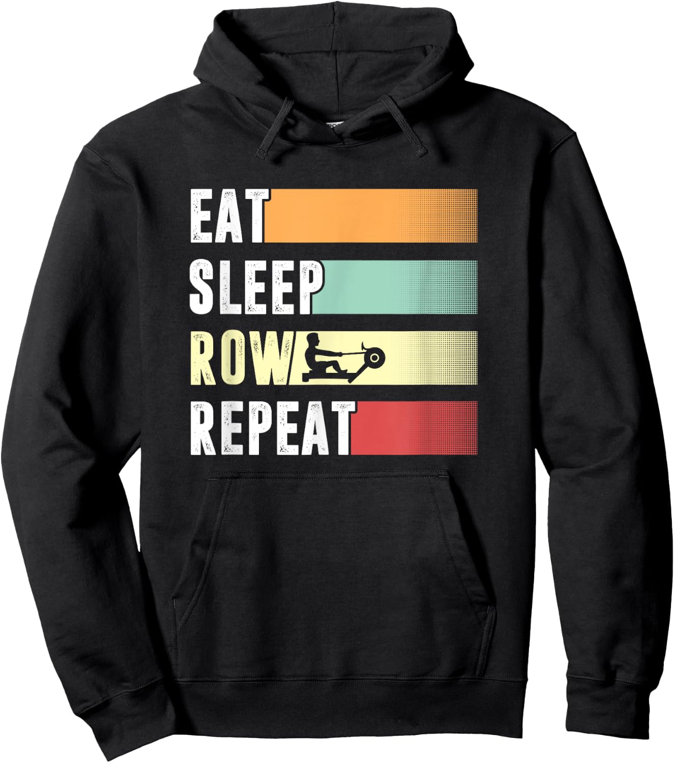 Rowing Machine Exercise Erg Workout Fitness Funny Ergometer Hoodie - Hoodie | Black