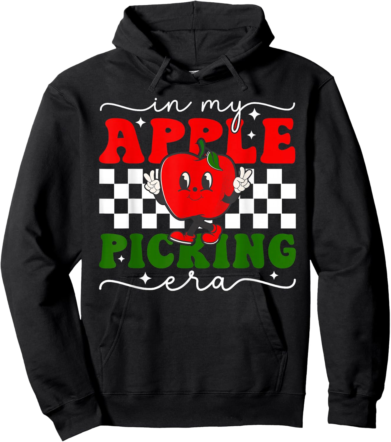 In My Apple Picking Era Retro Harvest Season Fall Autumn Hoodie - Hoodie | Black