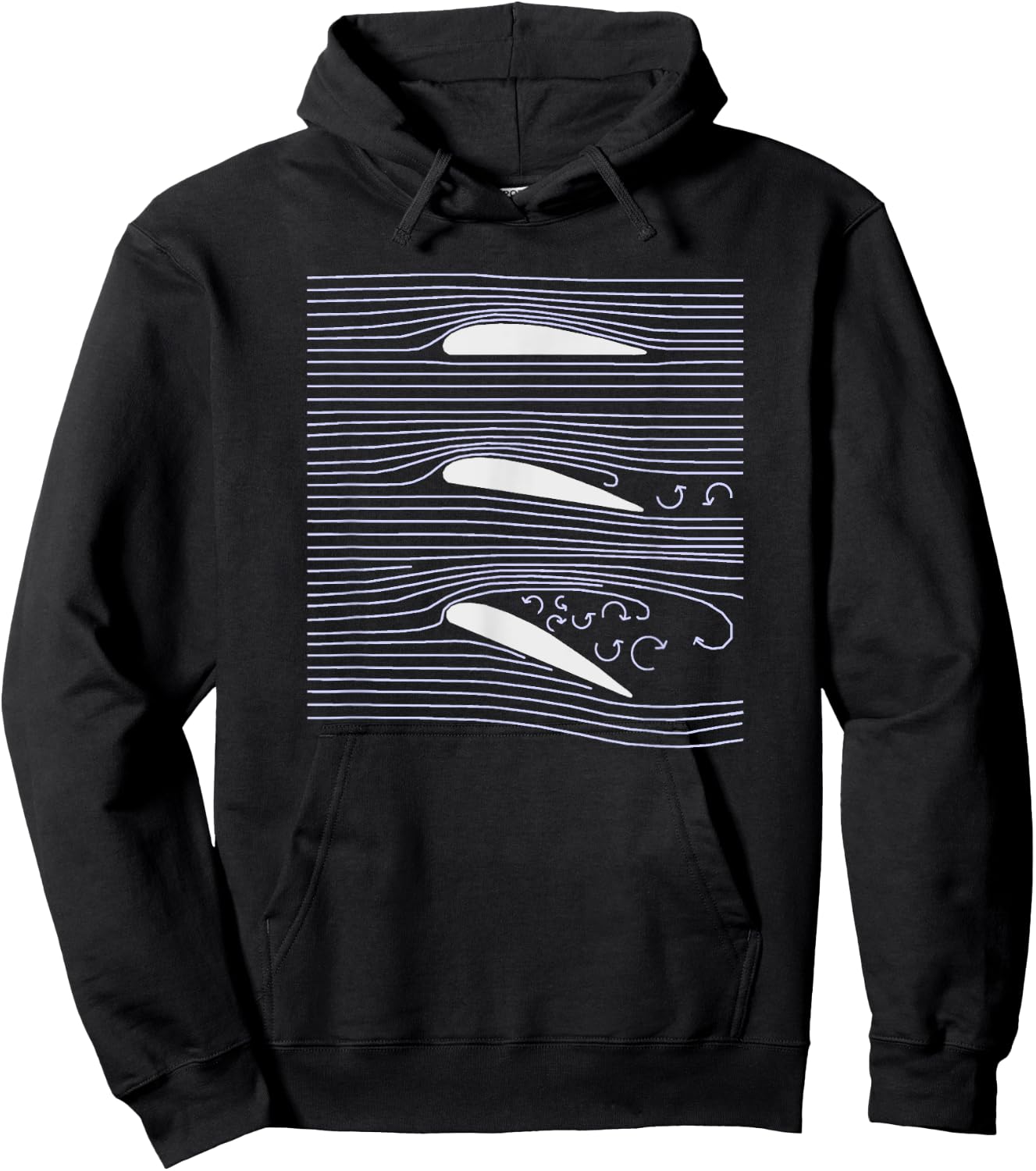 Wing Aerospace Airfoil Stall Diagram Hoodie - Hoodie | Black
