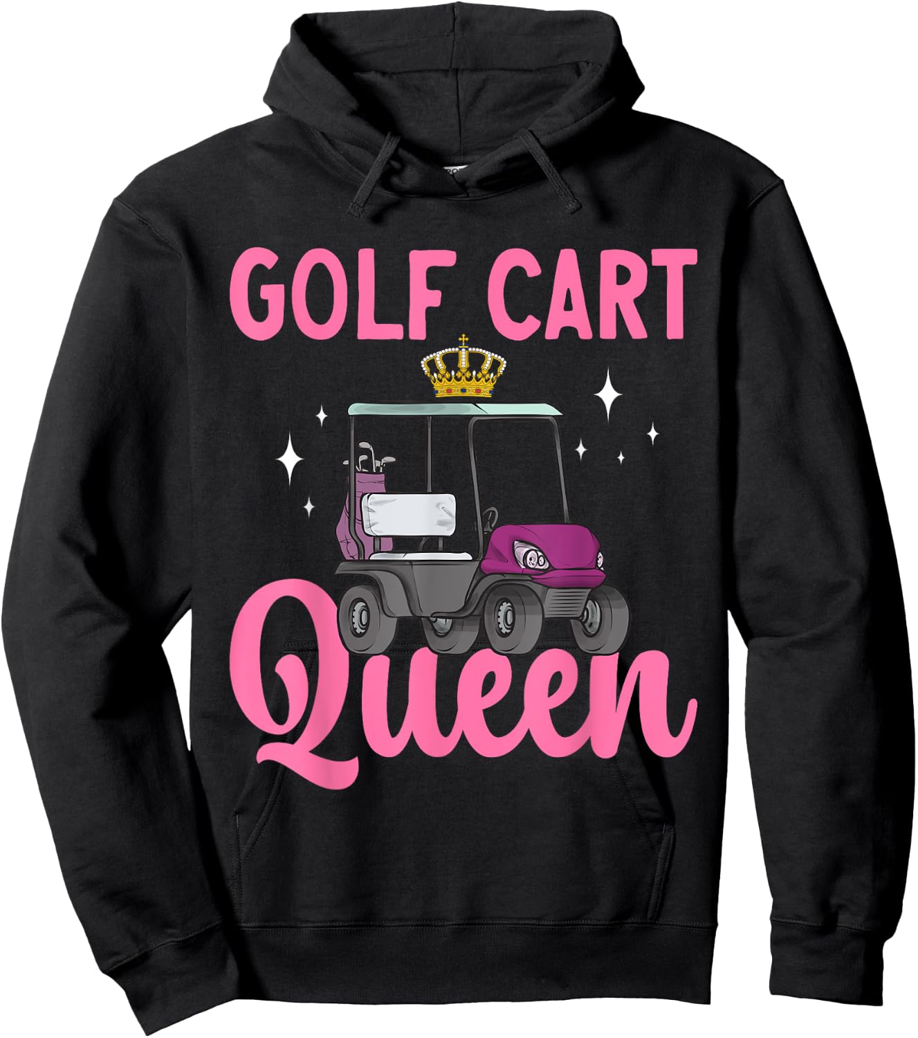 Golf Cart Queen Golfing Golfer Golf Cart Hoodie - Hoodie | Black