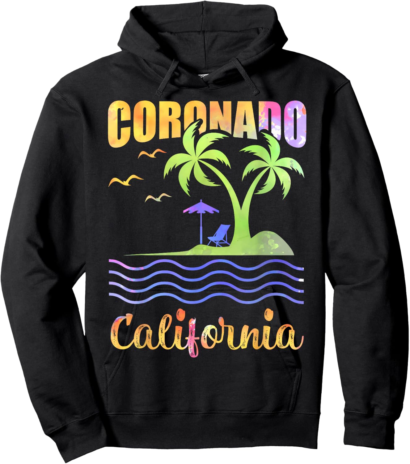Summer Vacation Retro Sunset California Coronado Beach Women Kids Hoodie - Hoodie | Black