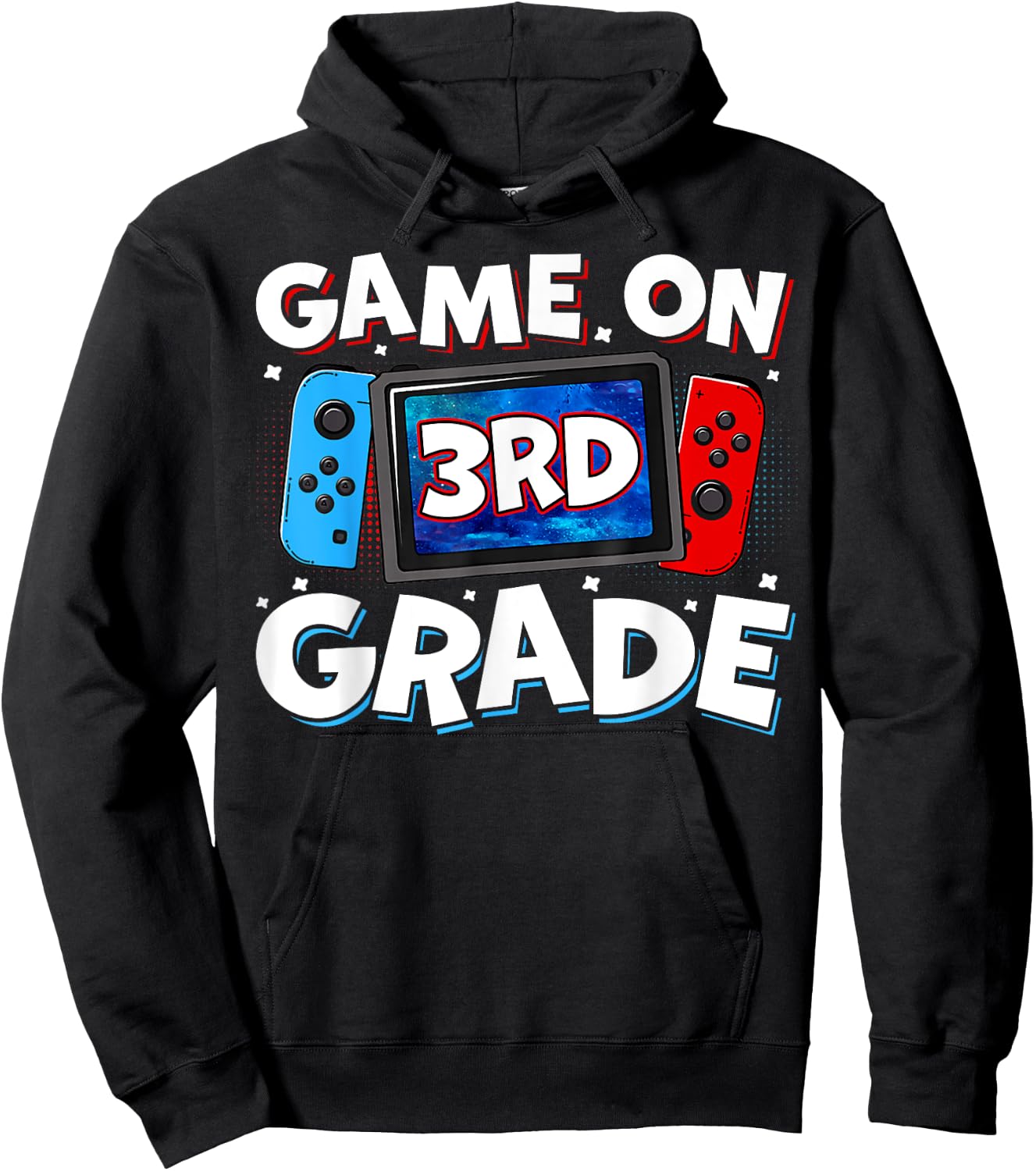 Game On 3rd Grade Video Gamer Third Grade Level Kids Boys Hoodie - Hoodie | Black