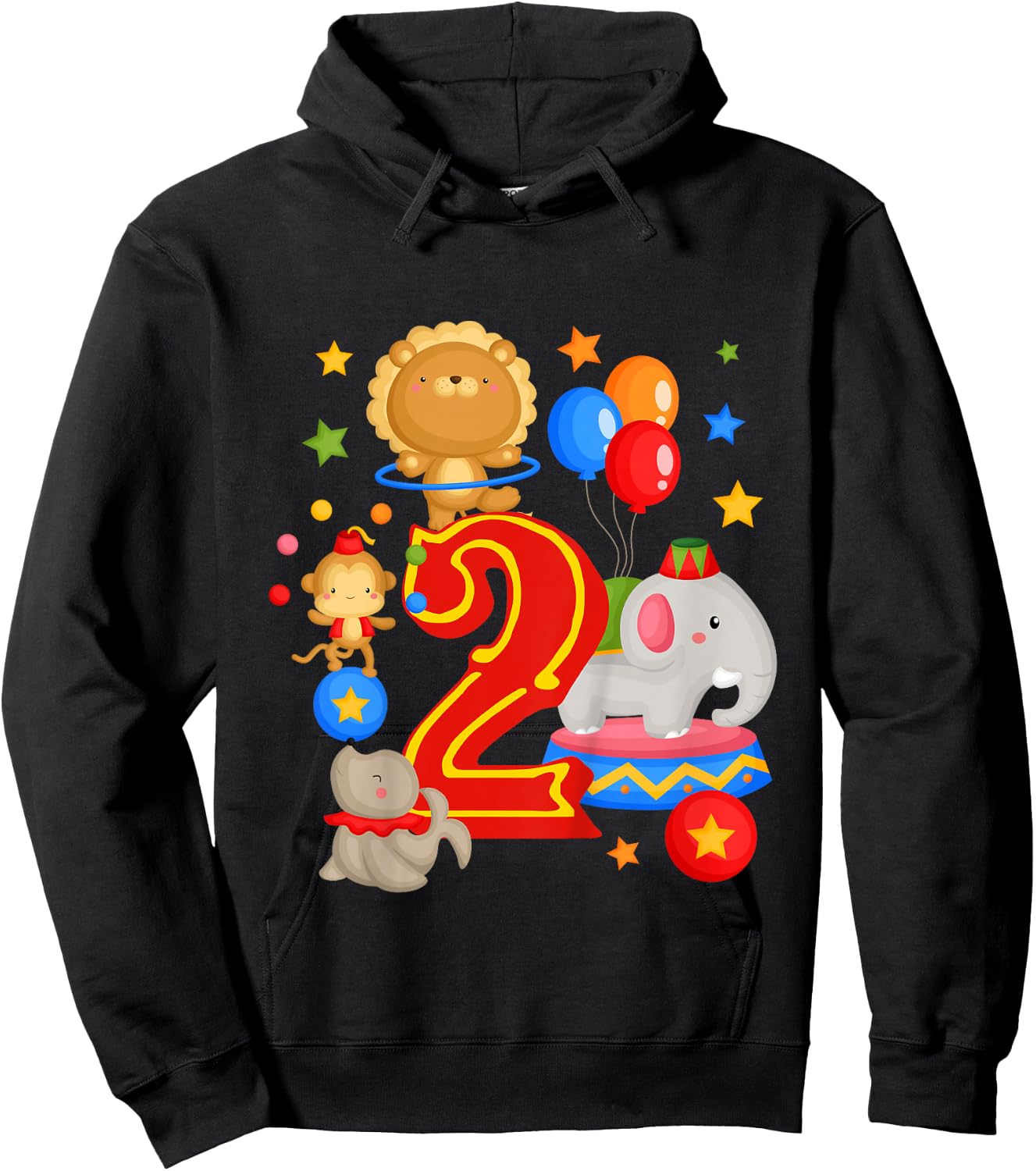 Circus Birthday 2nd Birthday Carnival 2 Years Old Hoodie - Hoodie | Black