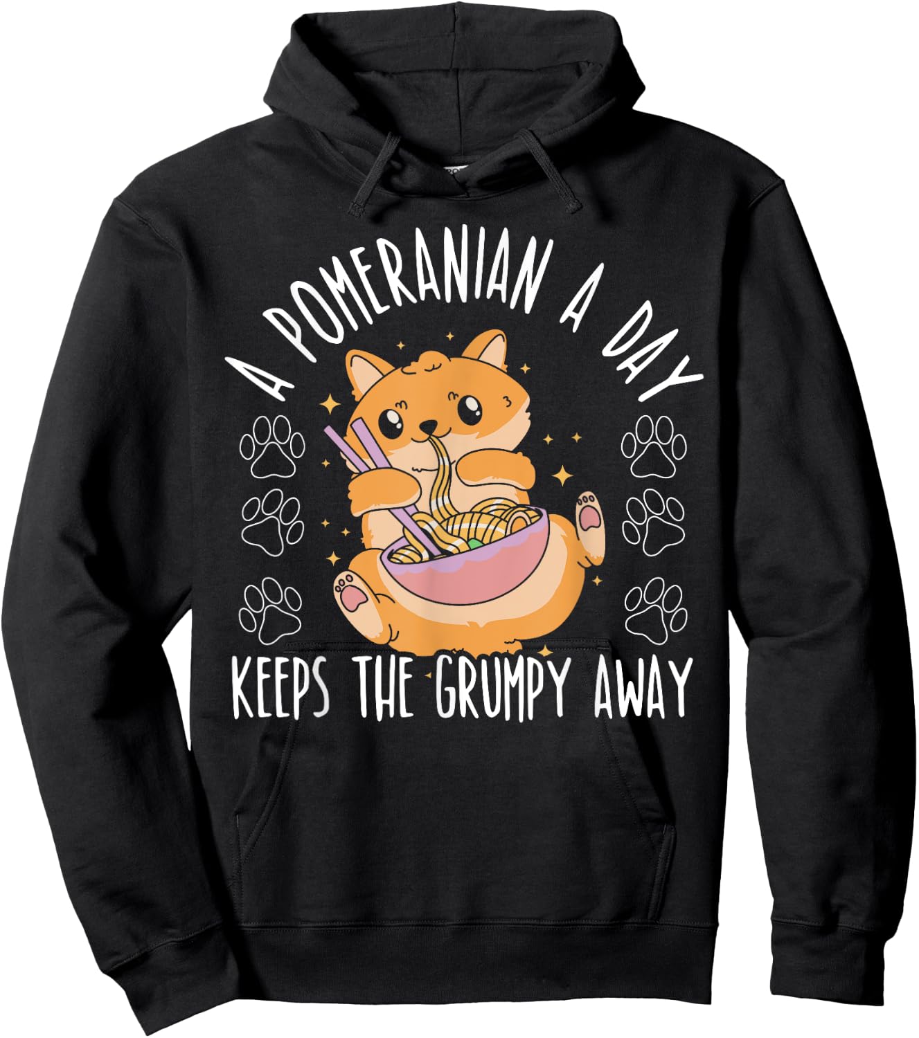 A Pomeranian A Day Keeps The Grumpy Away Dog Lover Men Women Hoodie - Hoodie | Black