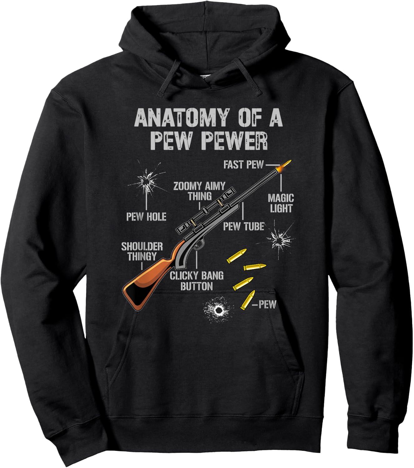 Hunting gun, hunting rifle, hunting box, forester, hunter Hoodie - Hoodie | Black