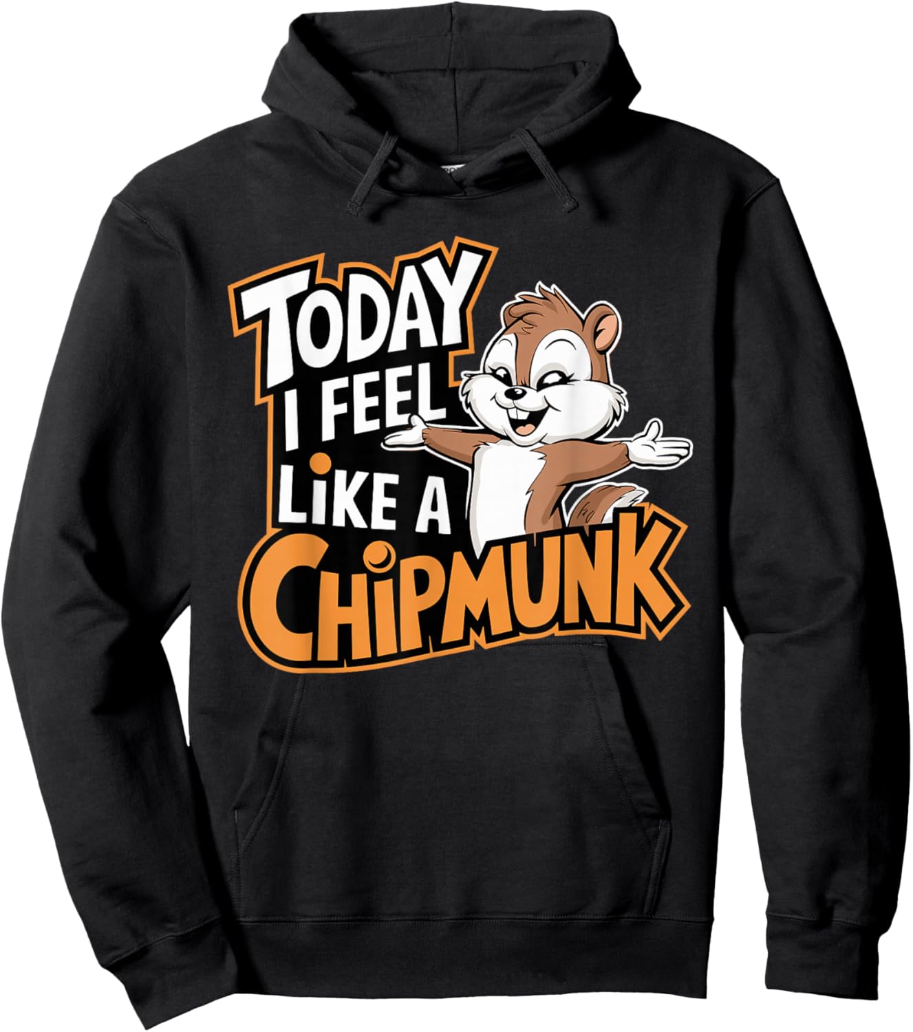 Today I Feel Like A Chipmunk Funny Cute Cartoon Kids Animal Hoodie - Hoodie | Black