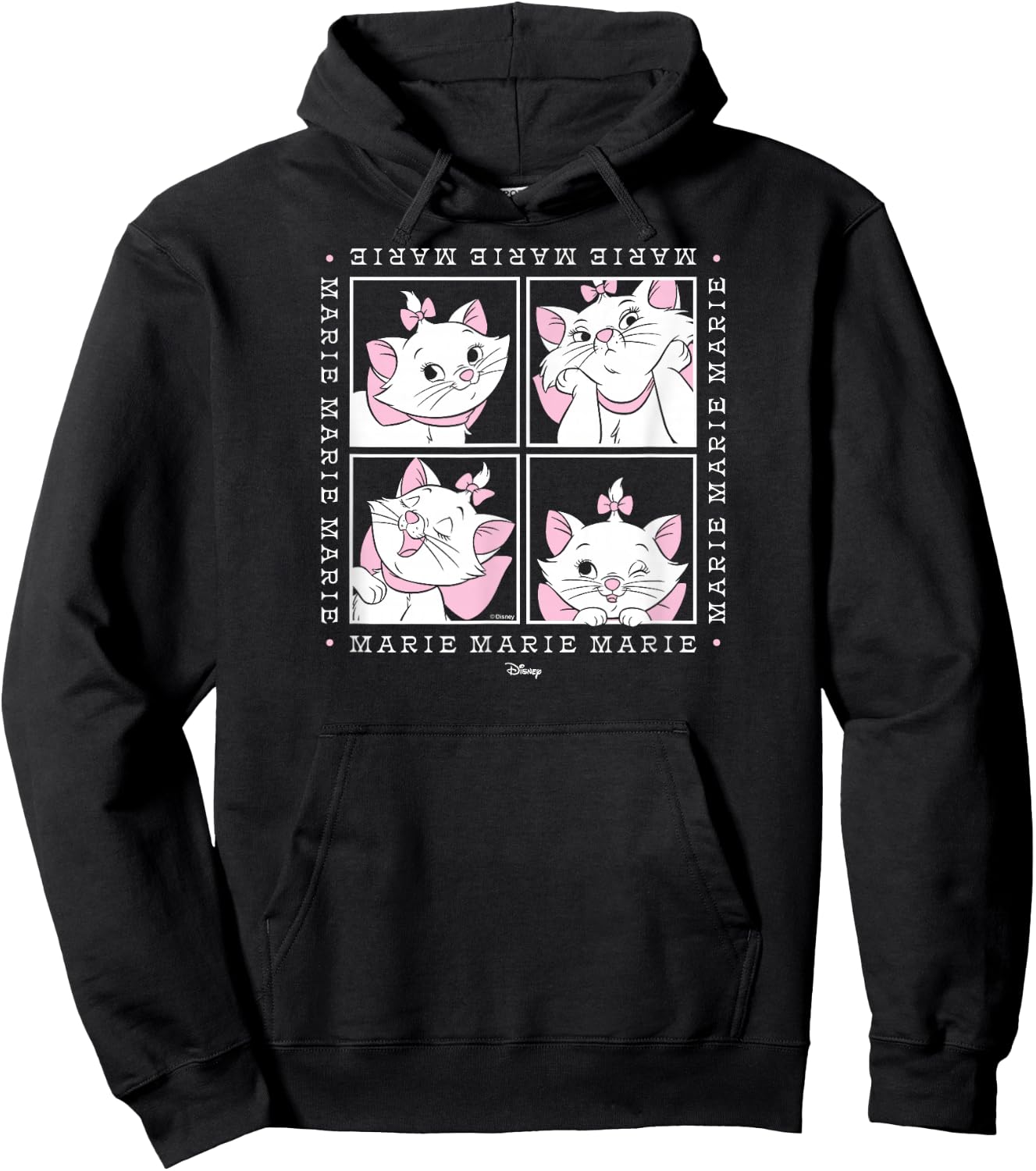 The Aristocats - Marie White Cat Character Face Grid Hoodie - Hoodie | Black