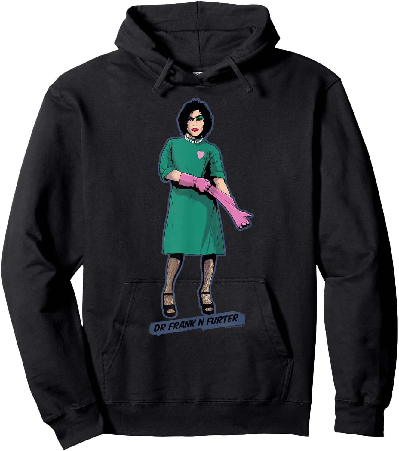 Rocky Horror Show Dr Frank N Furter Pink Gloves Hoodie - Hoodie | Black