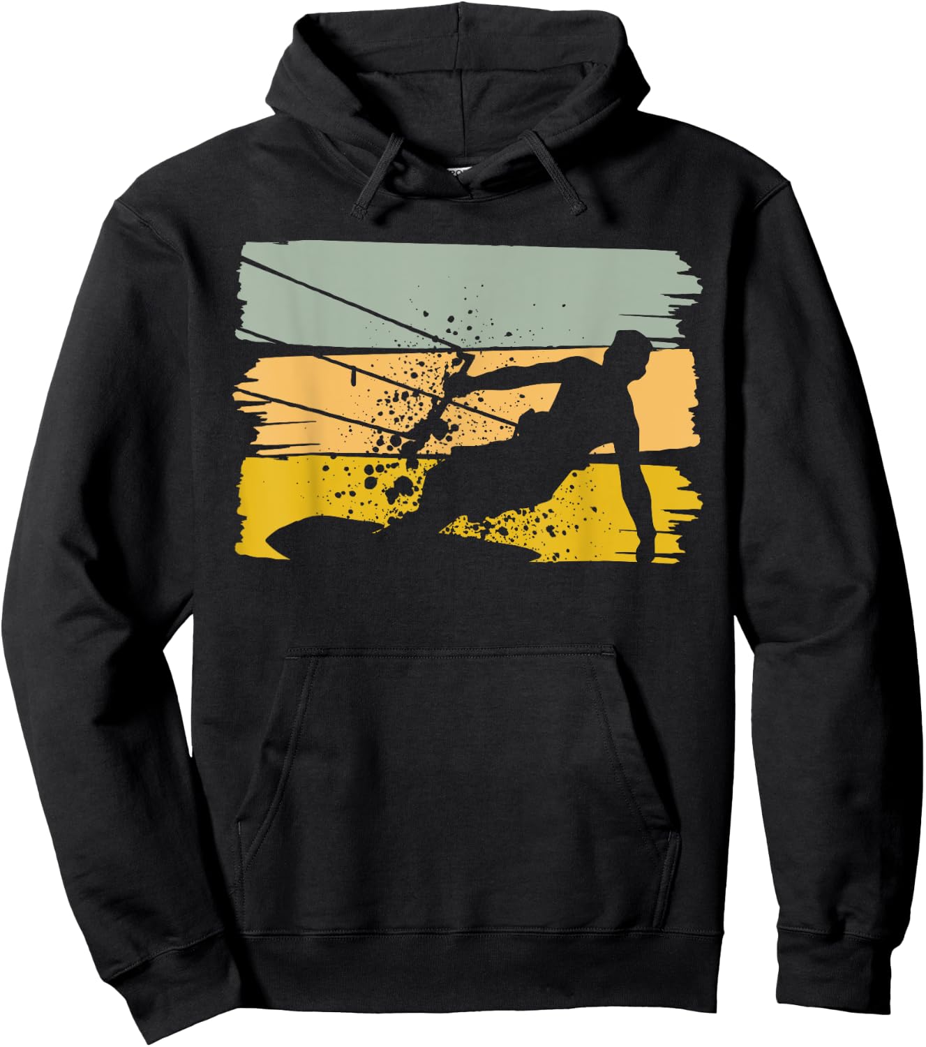 Vintage Kite Surfing, Kiteboarding, Kiter, Water Sports Fun Hoodie - Hoodie | Black