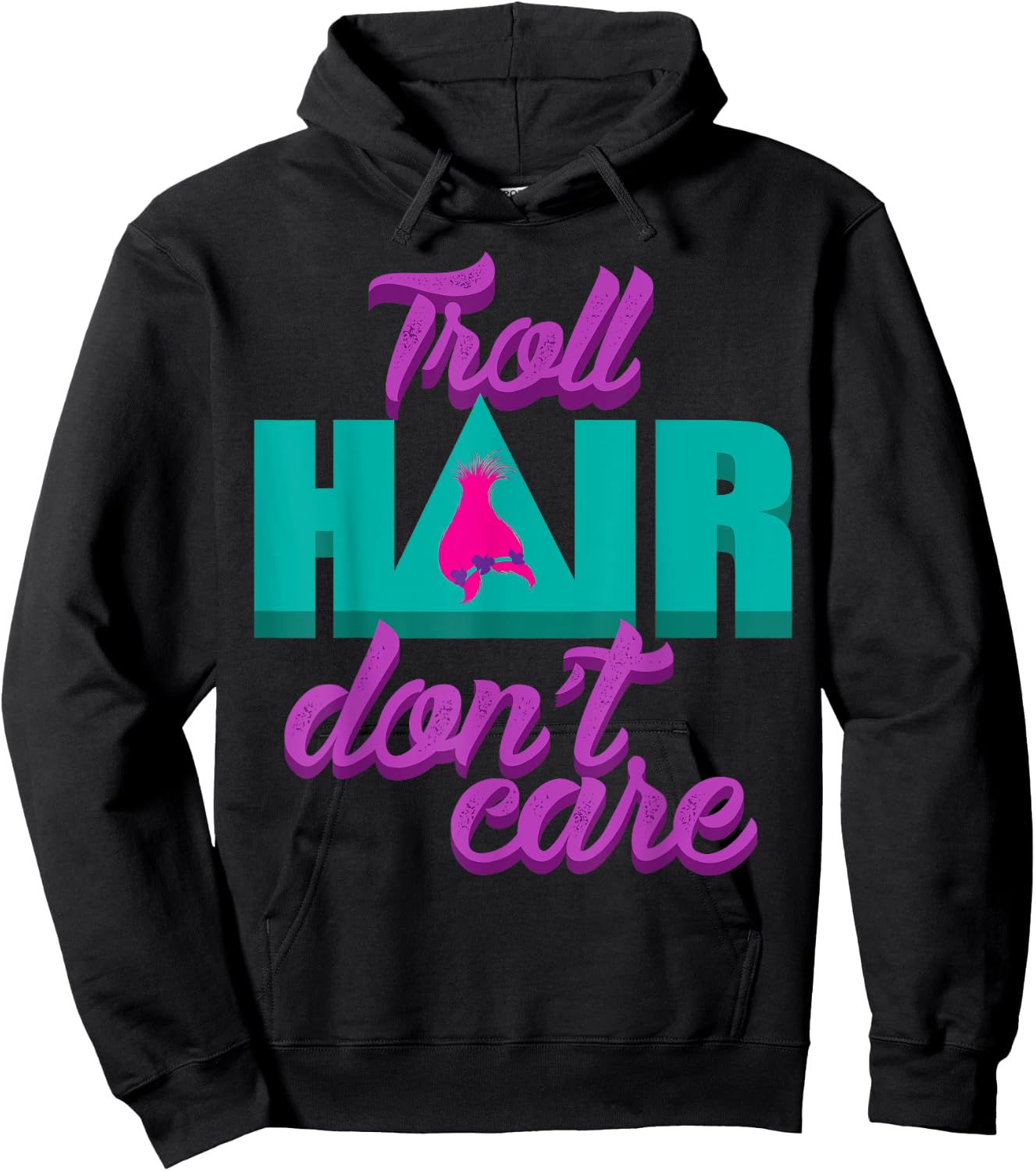 Troll Hair Don't Care For Messy Hairstyle Men & Women Hoodie - Hoodie | Black