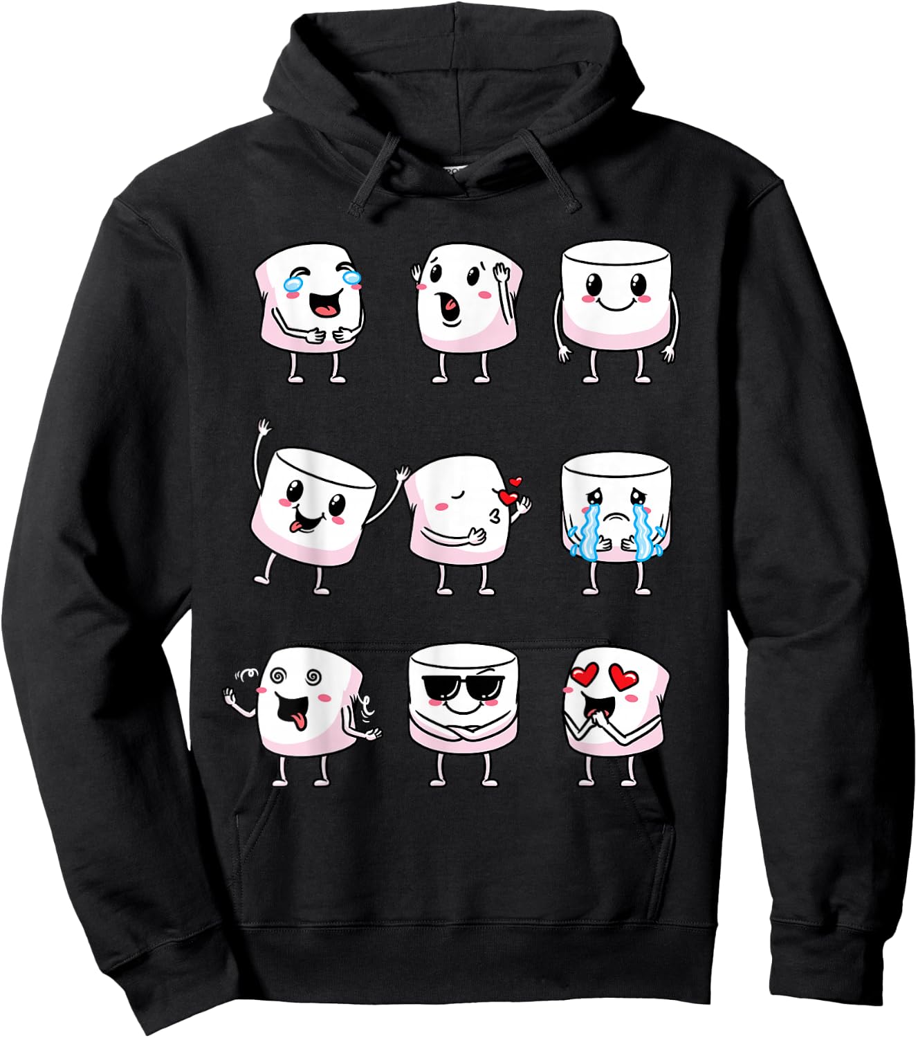 Marshmallow Designs Camper Camping Men Women Hoodie - Hoodie | Black