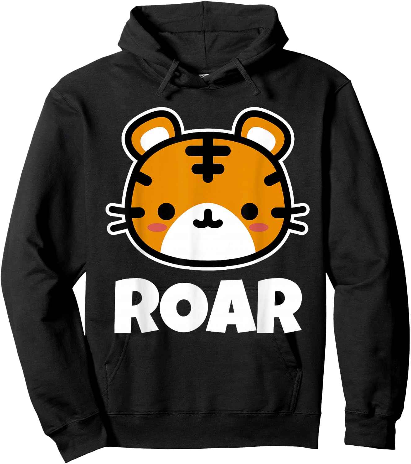Roar Funny Kawaii Wild Animal Jungle Safari Cute Tiger Hoodie - Hoodie | Black