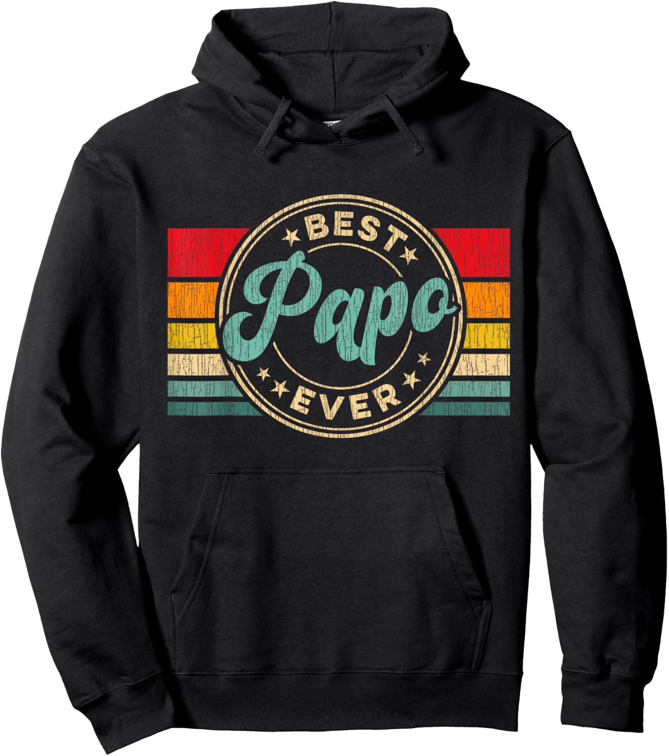 Best Papo Ever Vintage Retro Father's Day Gift Hoodie - Hoodie | Black