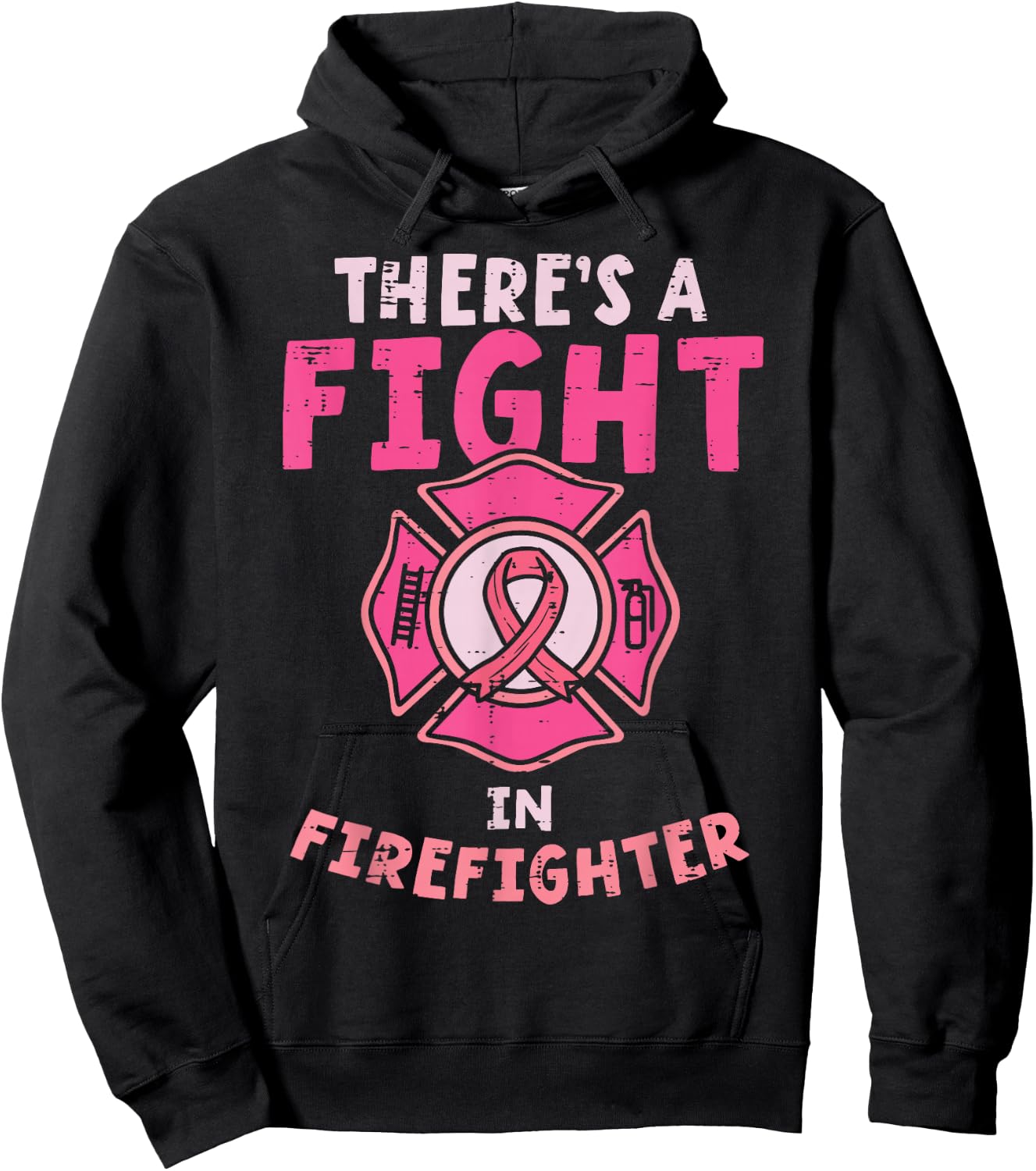 Breast Cancer Awareness with Pink Ribbon Hoodie - Hoodie | Black