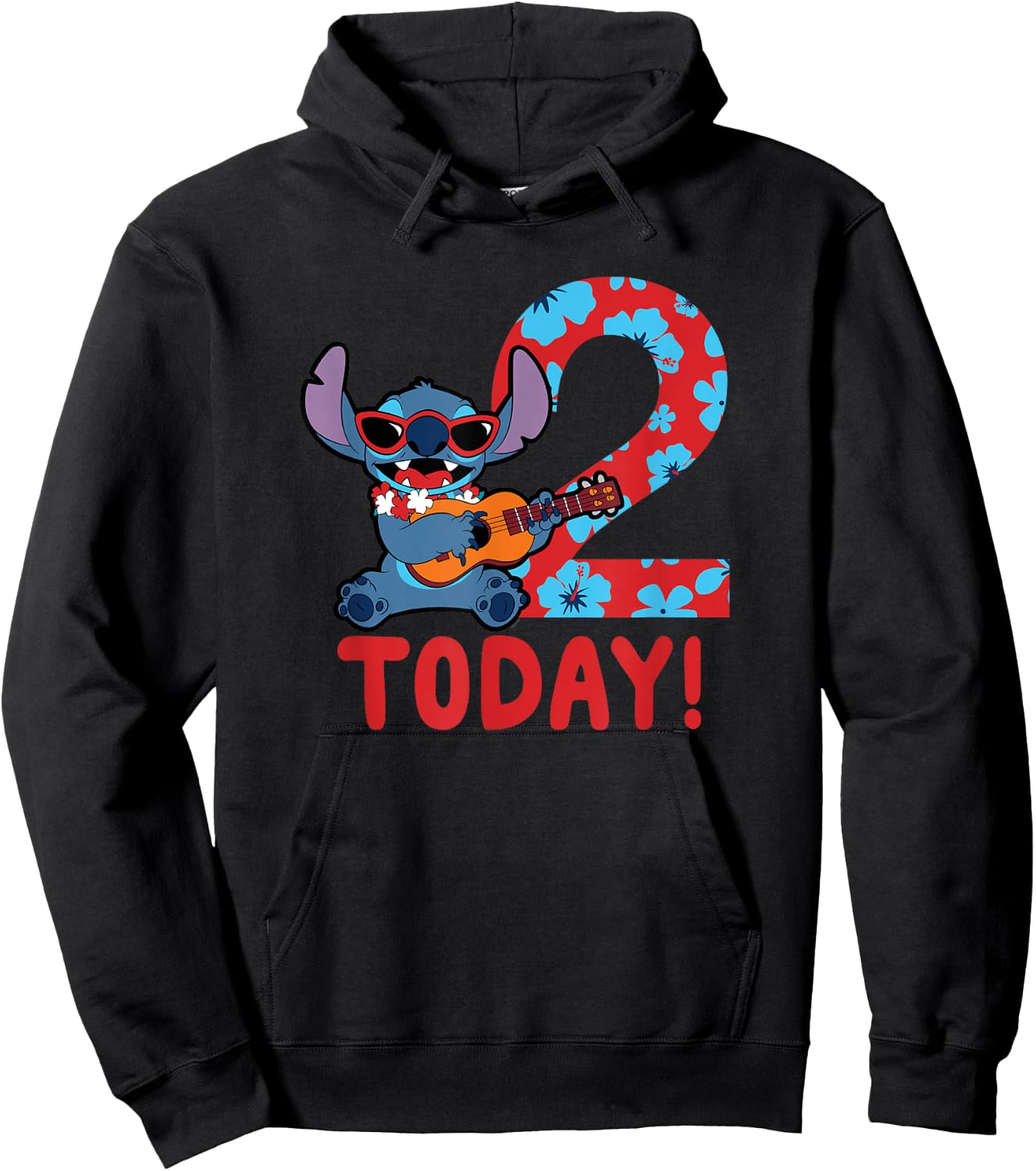 Disney Lilo & Stitch Tropical Birthday 2 Years Old Today Hoodie - Hoodie | Black