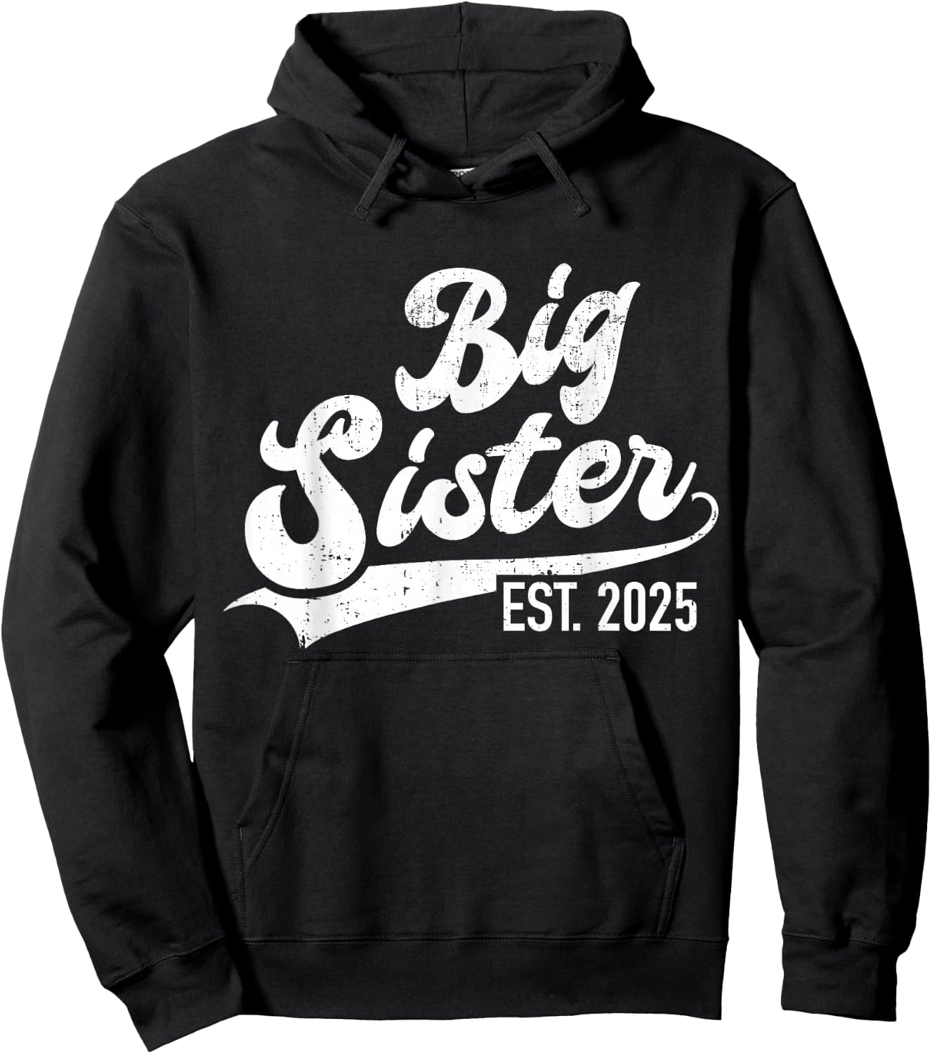 Big sister est. 2025 rainbow for baby announcement Hoodie - Hoodie | Black