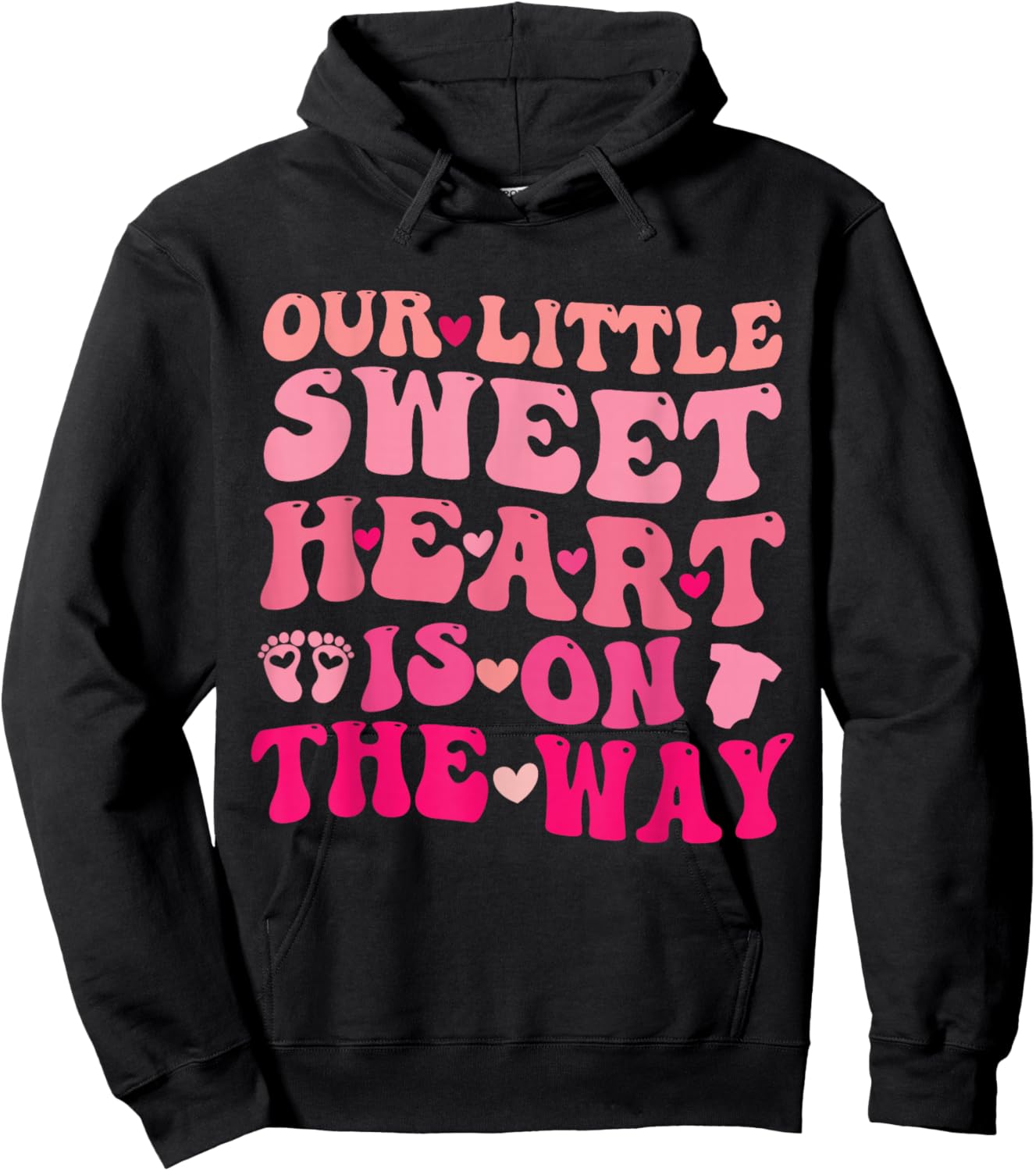 Our Little Sweetheart On The Way, Pregnancy Announcement Hoodie - Hoodie | Black