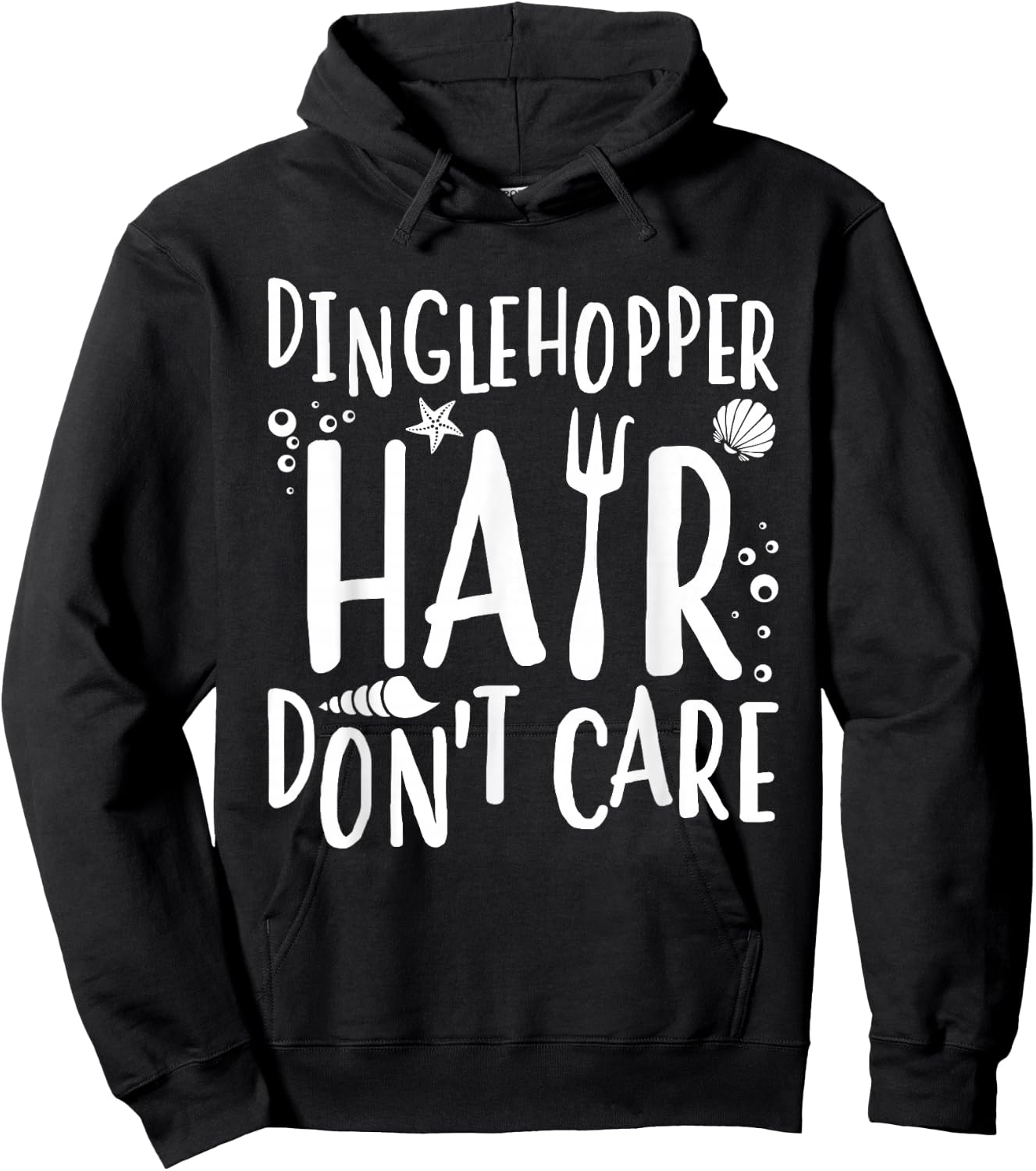 Mermaid Dinglehopper Hair Don't Care Women Girls Hoodie - Hoodie | Black