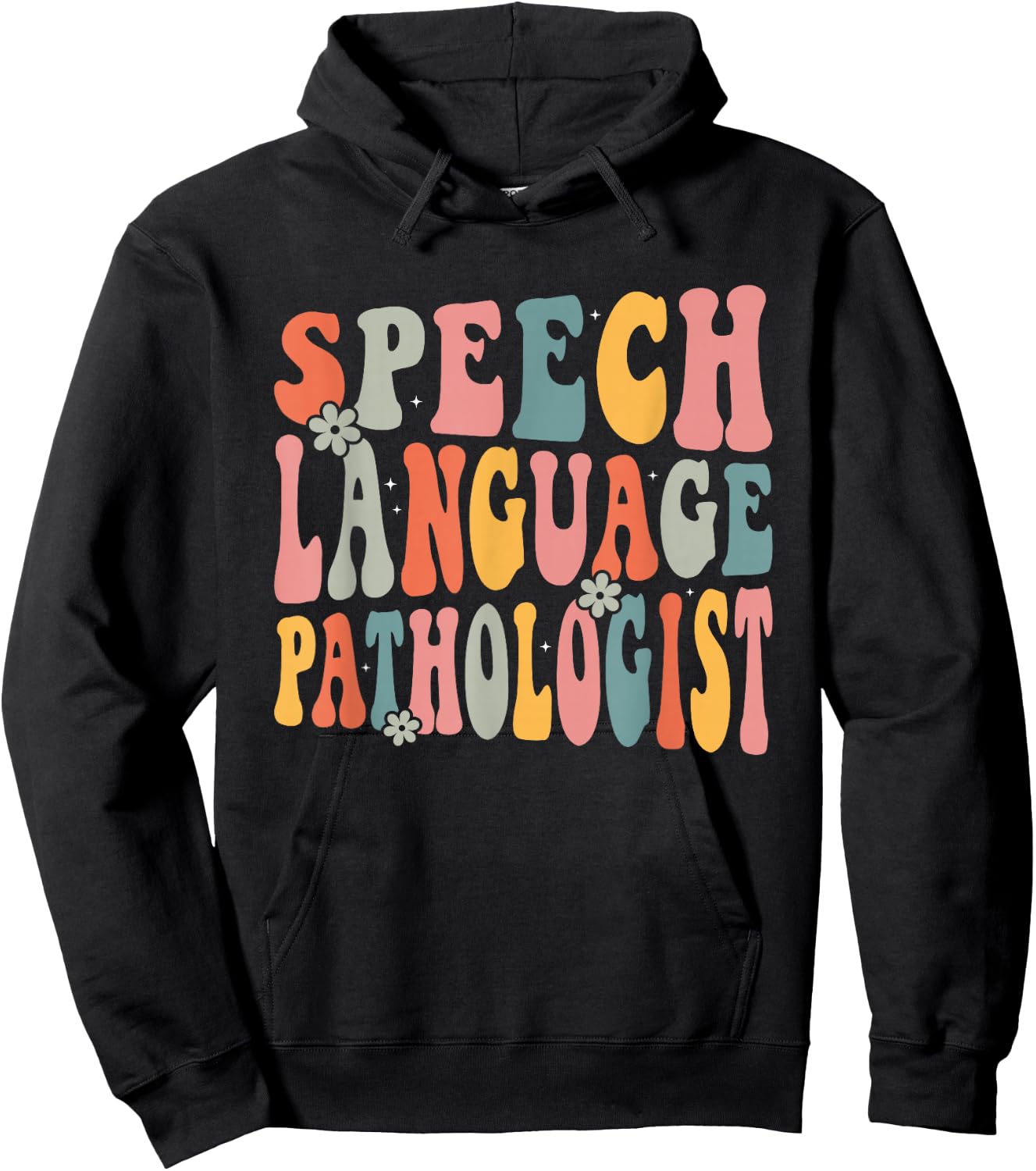 Speech Language Pathologist Speech Therapy SLP Retro Groovy Hoodie - Hoodie | Black