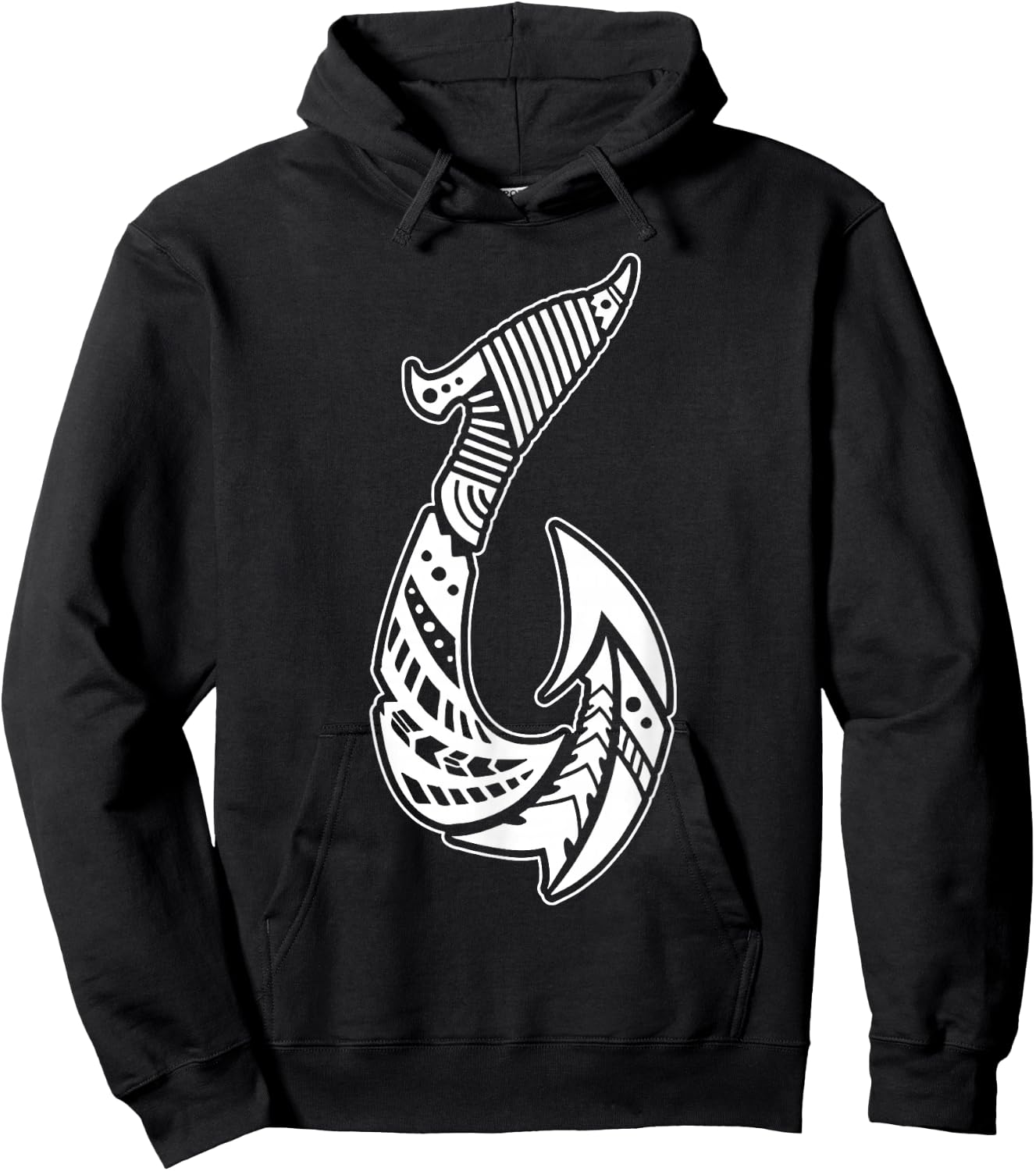 Tribal Hawaiian Fish Hook Pacific Islander Fishing Hawaii Hoodie - Hoodie | Black