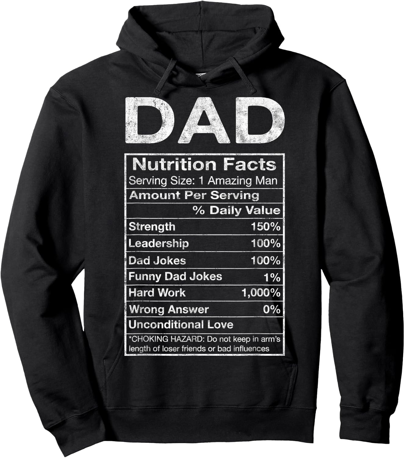 Dad Nutrition Facts Father's Day Grandpa Father Daddy Humor Hoodie - Hoodie | Black