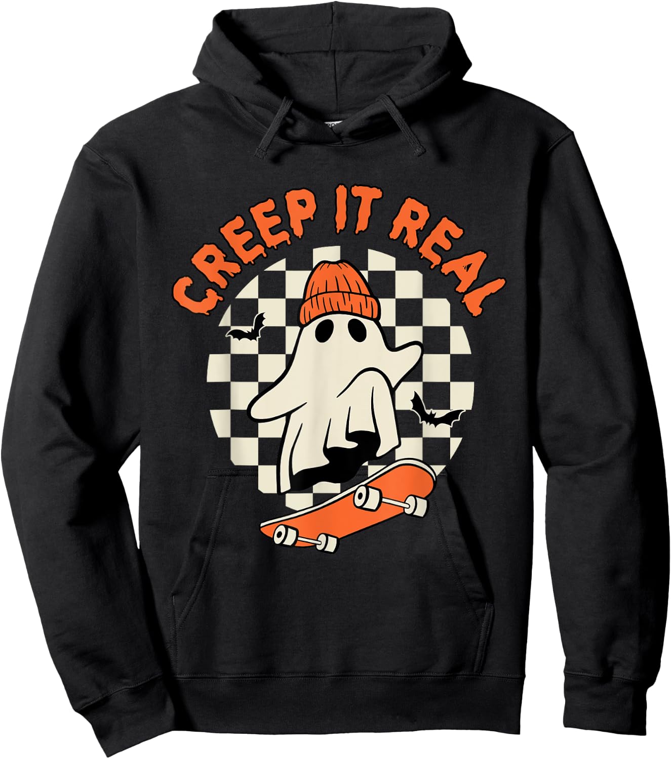Vintage Retro Halloween Creep It Real Ghost Boy Fall Season Hoodie - Hoodie | Black