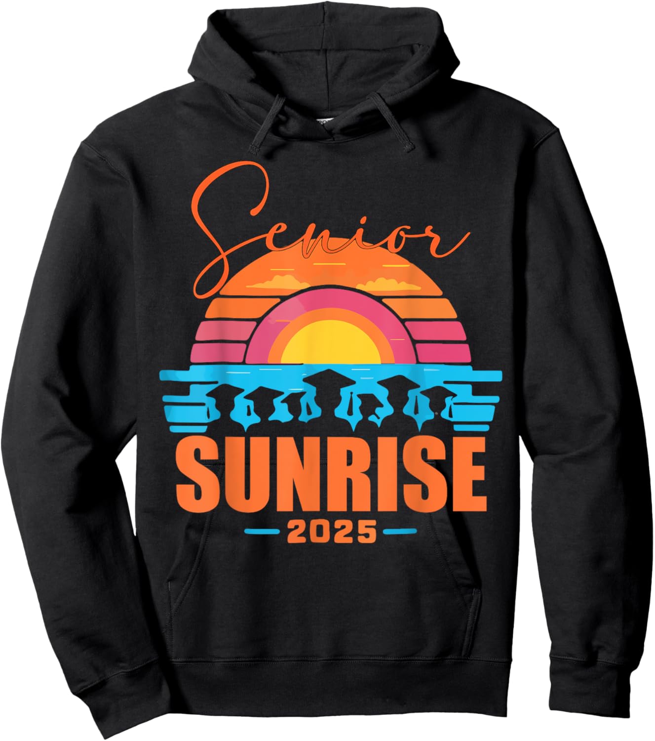 Vintage SENIOR SUNRISE 2025 Seniors of class graduation Hoodie - Hoodie | Black