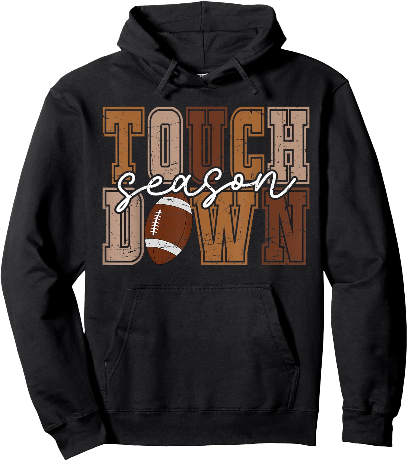 Touchdown Season Football Mama Football Life Funny Mom Dad Hoodie - Hoodie | Black