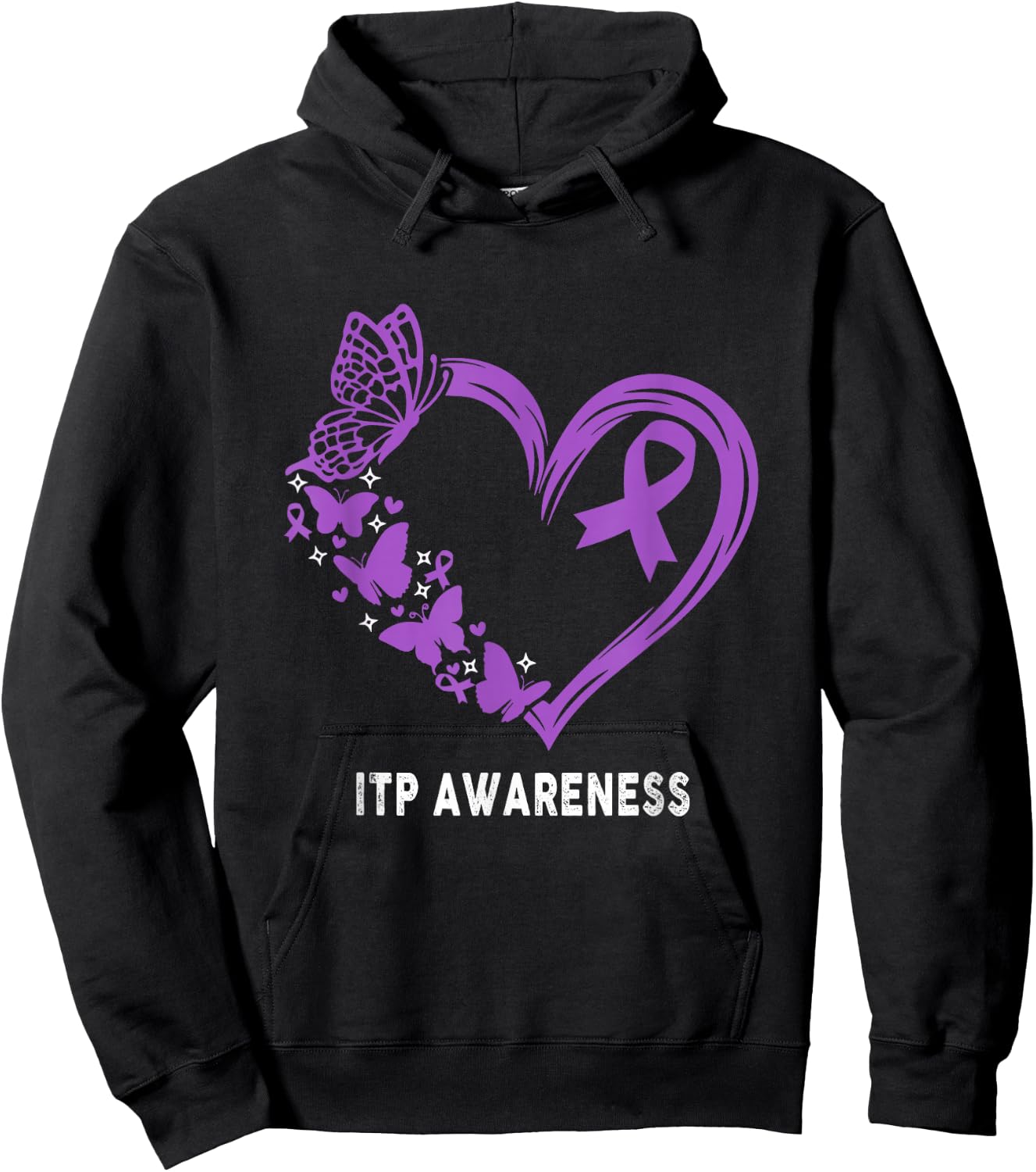 ITP Awareness Heart ITP Warrior Hoodie - Hoodie | Black