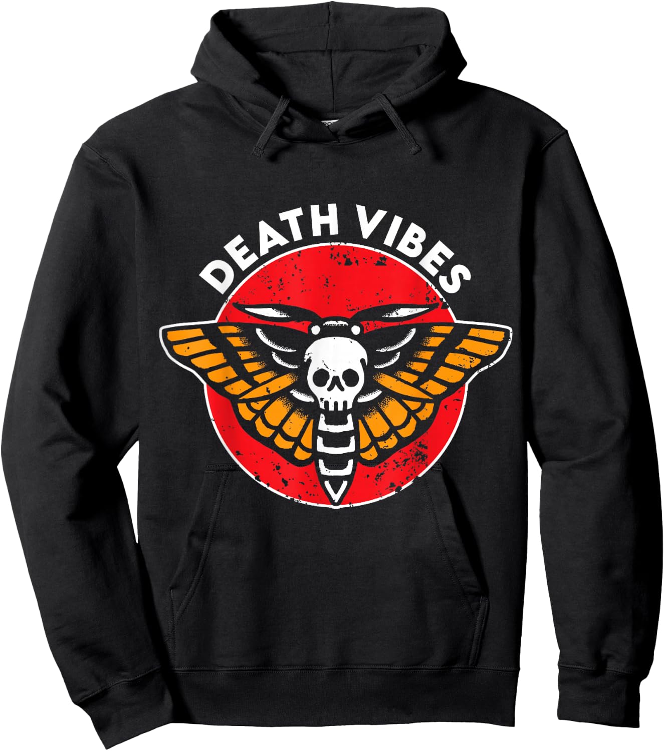 Death Vibes Moth Tattoo American Traditional Old School Ink Hoodie - Hoodie | Black