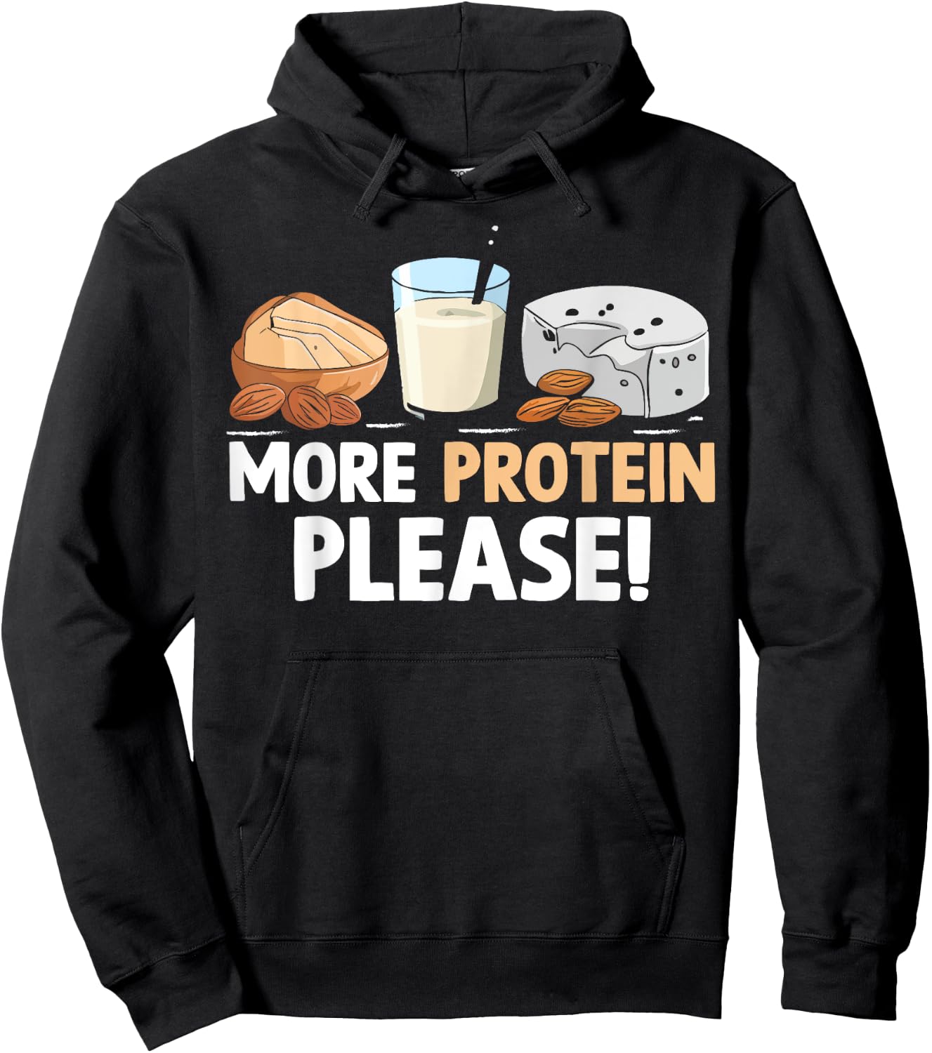 More Protein Please Weight Lifting Hoodie - Hoodie | Black