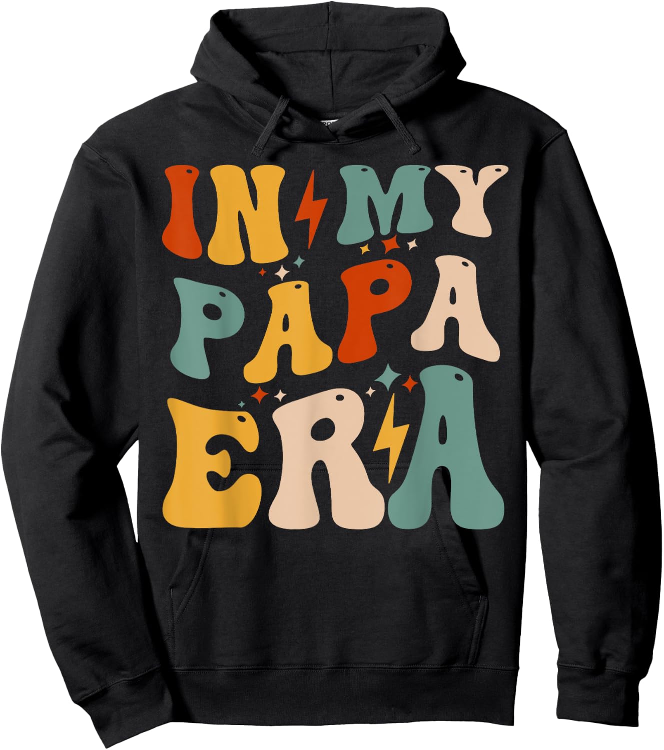 Retro Groovy In My Papa Era Funny Father's Day For Hoodie - Hoodie | Black