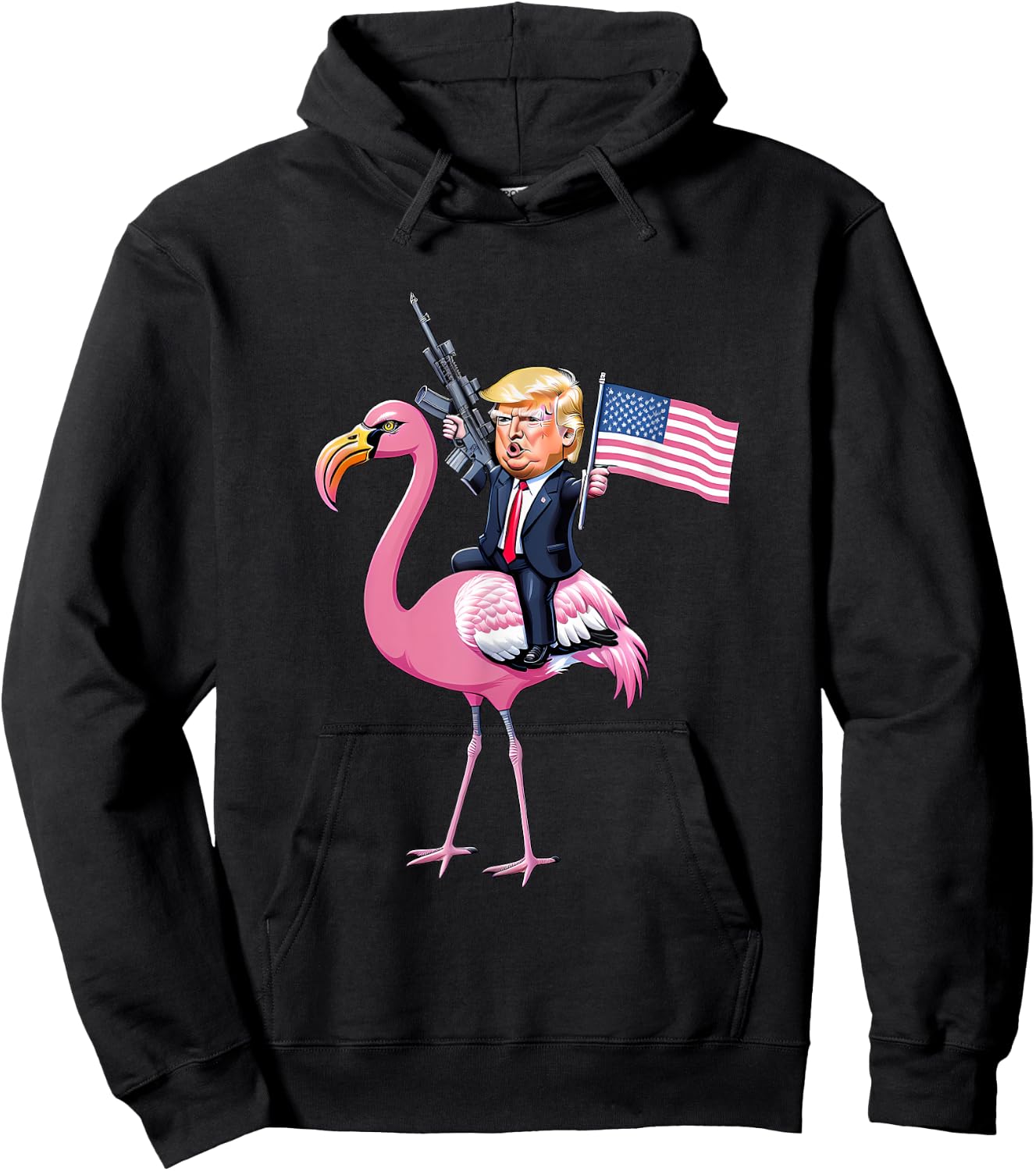President Donald Trump Flamingo Hoodie - Hoodie | Black