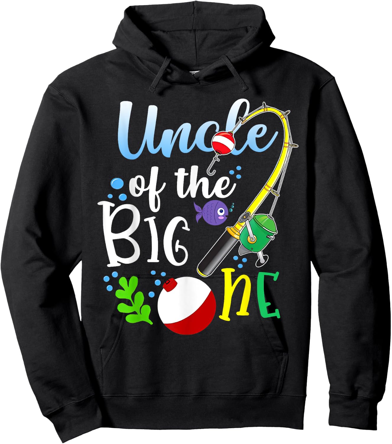 Uncle of The Big One Fishing Boy First Birthday Ofishally Hoodie - Hoodie | Black